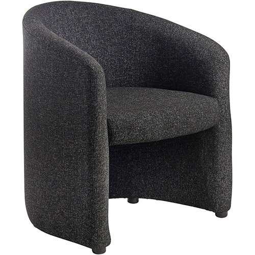 Slender fabric reception single tub chair 620mm wide - charcoal Slender fabric reception single tub chair 620mm wide - charcoal
