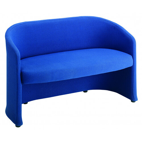 Slender fabric reception double 2 seater chair 1225mm wide - blue Slender fabric reception double 2 seater chair 1225mm wide - blue