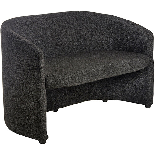 Slender fabric reception double 2 seater chair 1225mm wide - charcoal Slender fabric reception double 2 seater chair 1225mm wide - charcoal