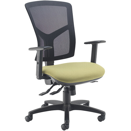 Senza high mesh back operator chair with adjustable arms - charcoal Senza high mesh back operator chair with adjustable arms - charcoal