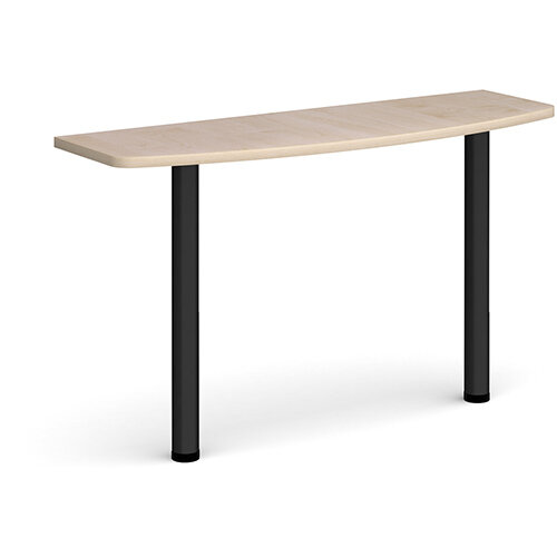 D-end desk extension table 1200mm wide with black legs - maple top D-end desk extension table 1200mm wide with black legs - maple top