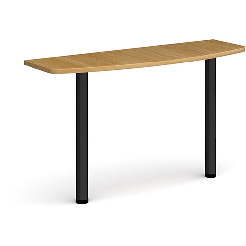 D-end desk extension table 1200mm wide with black legs - oak top D-end desk extension table 1200mm wide with black legs - oak top