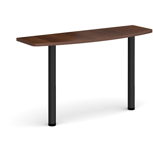 D-end desk extension table 1200mm wide with black legs - walnut top D-end desk extension table 1200mm wide with black legs - walnut top