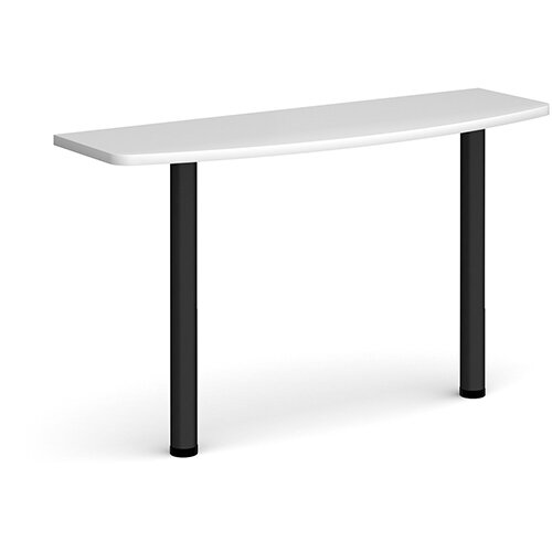 D-end desk extension table 1200mm wide with black legs - white top D-end desk extension table 1200mm wide with black legs - white top
