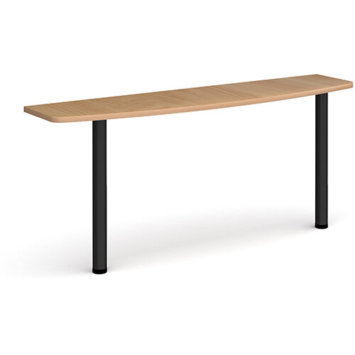 D-end desk extension table 1600mm wide with black legs - beech top D-end desk extension table 1600mm wide with black legs - beech top