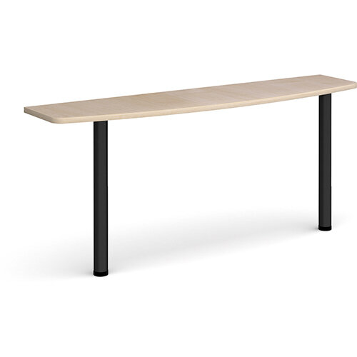 D-end desk extension table 1600mm wide with black legs - maple top D-end desk extension table 1600mm wide with black legs - maple top