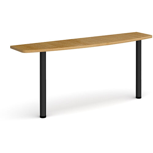 D-end desk extension table 1600mm wide with black legs - oak top D-end desk extension table 1600mm wide with black legs - oak top
