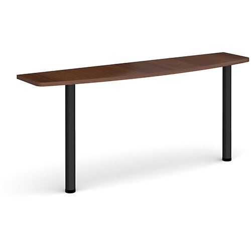D-end desk extension table 1600mm wide with black legs - walnut top D-end desk extension table 1600mm wide with black legs - walnut top