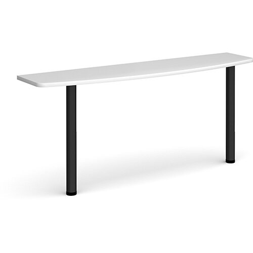 D-end desk extension table 1600mm wide with black legs - white top D-end desk extension table 1600mm wide with black legs - white top