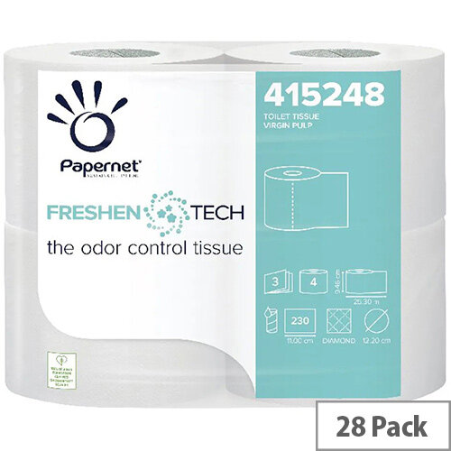 Papernet Freshen Tech Toilet Roll 3-Ply 230 Sheets (Pack of 28) 415248