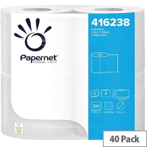 Papernet Special Toilet Roll 2-Ply 320 Sheets Pack of 40 416238 Papernet Special Toilet Roll 2-Ply 320 Sheets Pack of 40 416238
