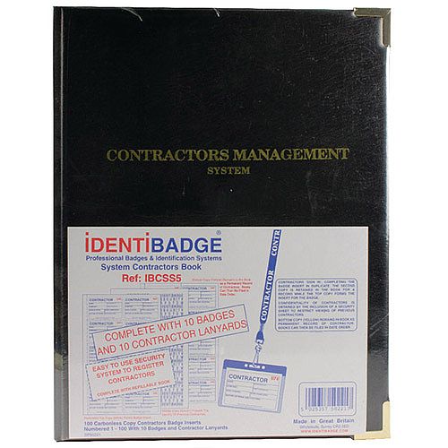 Identibadge Contractor Book with 100 Inserts/10 Pockets/10 Contractor Lanyards IBSSC5