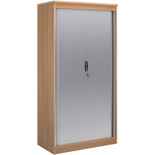 Systems Horizontal Tambour Door Cupboard 2000mm High - Beech - Cupboards Supplied Empty - Shelves, Filing Frames & Roll Out Frames Available Separately 