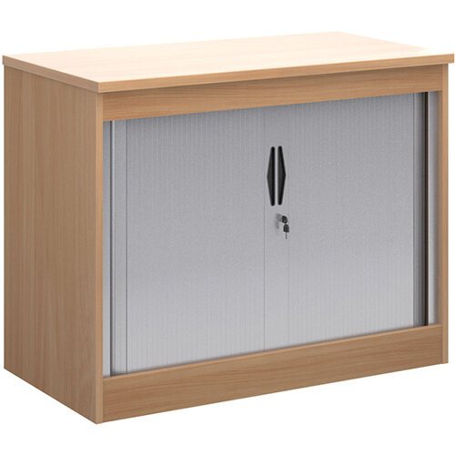 Systems horizontal tambour door cupboard 800mm high - beech Systems horizontal tambour door cupboard 800mm high - beech