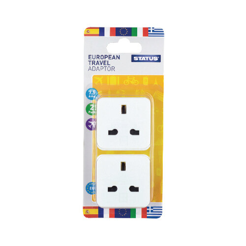 Status European Travel Adaptor Pack of 8 SEUROAB2Pk4