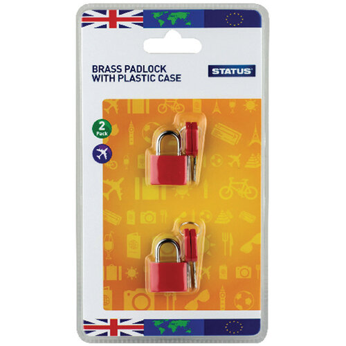 Status Brass Travel Padlock with Key Pack of 5 SPCPLOCK2PK5