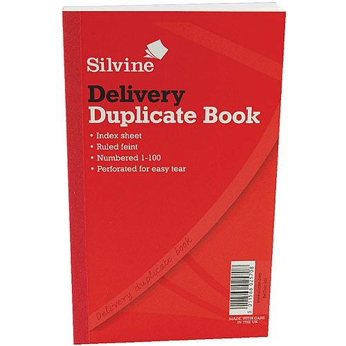 Silvine Duplicate Delivery Book 8.25x5 Inches Pack of 6