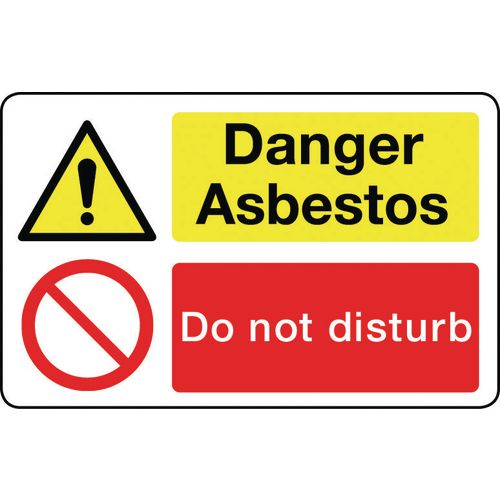 Sign Danger Asbestos 600X200 Rigid Plastic Asbestos Acm'S Danger