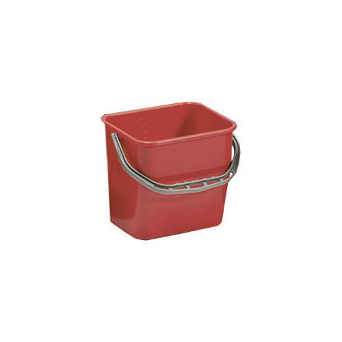 Red Plastic Cleaning Trolley Bucket 6L Single Pack