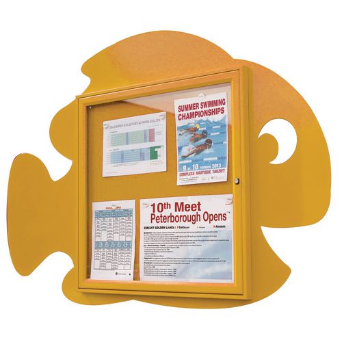 "Water Fun" Fish Notice Board 6xA4 Notice Board External Dimensions H