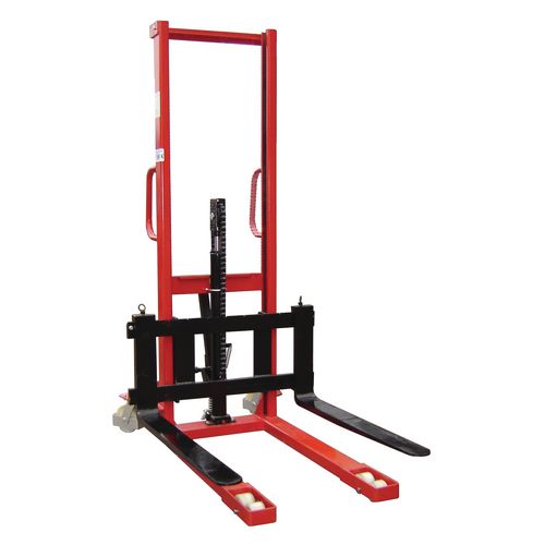 1000Kg Manual Pallet Stacker 1600mm Height Lift With Adjustable Forks 1000Kg Manual Pallet Stacker 1600mm Height Lift With Adjustable Forks