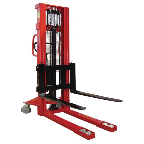 1000Kg Manual Pallet Stacker 2500mm Height Lift With Adjustable Forks 1000Kg Manual Pallet Stacker 2500mm Height Lift With Adjustable Forks