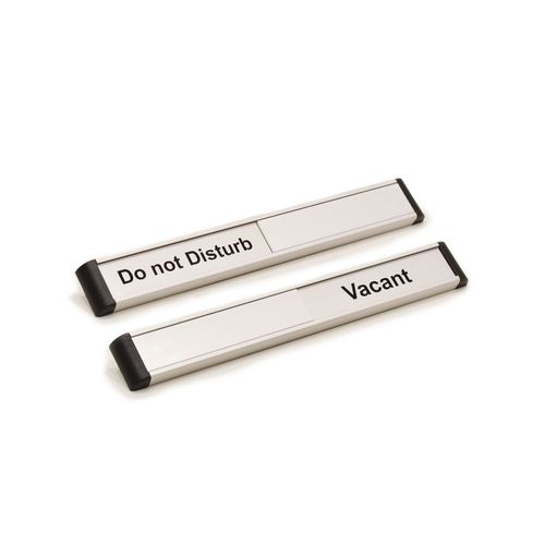 Door Slider 220mmx30mm Silver Anodised With Black Text Do Not Disturb / Vacant