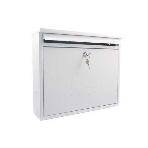 Post Box Outward Opening Letter Flap For Improved Weather Protection. Suitable For Grouping Or Banked. W362 White