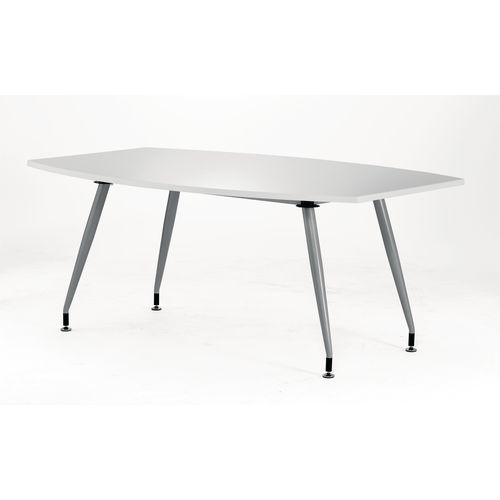 Boat Shaped High Gloss Boardroom Table W1800xD1200xH750mm White Boat Shaped High Gloss Boardroom Table W1800xD1200xH750mm White