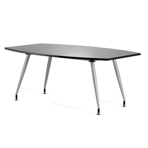 Boat Shaped High Gloss Boardroom Table W1800xD1200xH750mm Black Boat Shaped High Gloss Boardroom Table W1800xD1200xH750mm Black