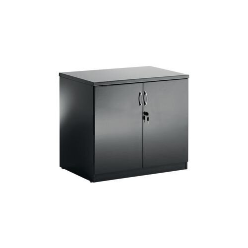 High Gloss Black Double Door Boardroom Credenza Cupboard W800xD600xH720mm High Gloss Black Double Door Boardroom Credenza Cupboard W800xD600xH720mm
