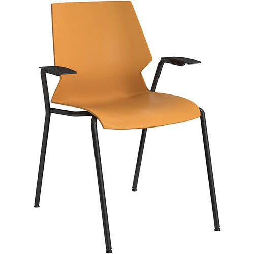 Titan Uni 4 Leg Classroom Chair with Arms 475mm Seat Height Grey Frame &Yellow Seat Titan Uni 4 Leg Classroom Chair with Arms 475mm Seat Height Grey Frame &Yellow Seat