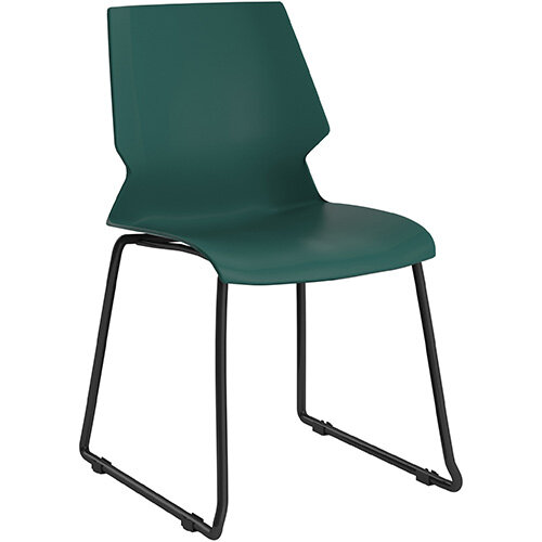 Titan Uni Skid Base Classroom Chair 475mm Seat Height Grey Frame &Green Seat Titan Uni Skid Base Classroom Chair 475mm Seat Height Grey Frame &Green Seat