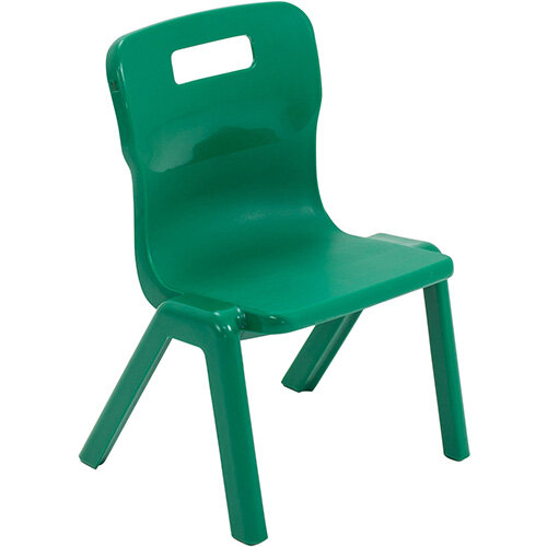 Titan One Piece Classroom Chair Size 1 260mm Seat Height (Ages: 3-4 Years) Green T1-GN - 20 Year Guarantee