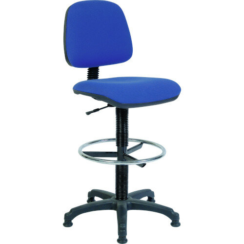 ERGO BLASTER Medium Back Draughter Chair H720 - 850mm Blue Fabric Seat ERGO BLASTER Medium Back Draughter Chair H720 - 850mm Blue Fabric Seat