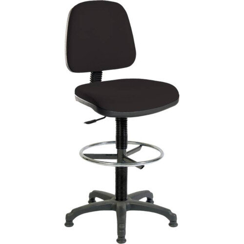ERGO BLASTER Medium Back Draughter Chair H720 - 850mm Black Fabric Seat ERGO BLASTER Medium Back Draughter Chair H720 - 850mm Black Fabric Seat