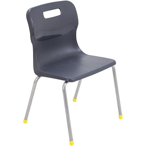 Titan 4 Leg Classroom Chair Size 3 350mm Seat Height (Ages: 6-8 Years) Charcoal T13-C - 5 Year Guarantee