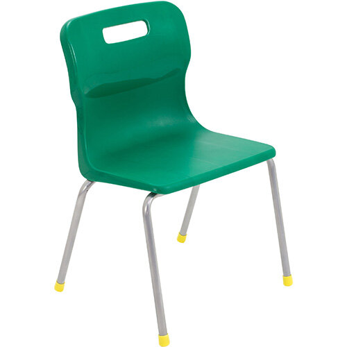 Titan 4 Leg Classroom Chair Size 3 350mm Seat Height (Ages: 6-8 Years) Green T13-GN - 5 Year Guarantee