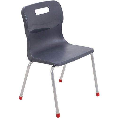 Titan 4 Leg Classroom Chair Size 4 380mm Seat Height (Ages: 8-11 Years) Charcoal T14-C - 5 Year Guarantee