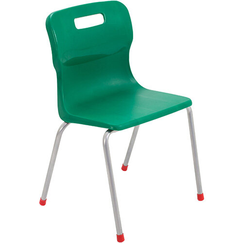 Titan 4 Leg Classroom Chair Size 4 380mm Seat Height (Ages: 8-11 Years) Green T14-GN - 5 Year Guarantee