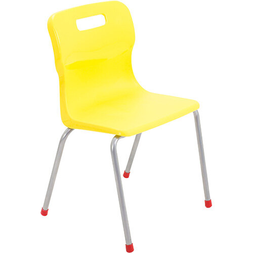 Titan 4 Leg Classroom Chair Size 4 380mm Seat Height (Ages: 8-11 Years) Yellow T14-Y - 5 Year Guarantee