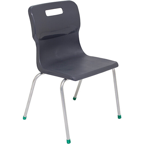 Titan 4 Leg Classroom Chair Size 5 430mm Seat Height (Ages: 11-14 Years) Charcoal T15-C - 5 Year Guarantee