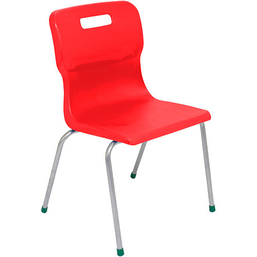 Titan 4 Leg Classroom Chair Size 5 430mm Seat Height (Ages: 11-14 Years) Red T15-R - 5 Year Guarantee