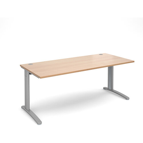 TR10 straight desk 1800mm x 800mm - silver frame, beech top TR10 straight desk 1800mm x 800mm - silver frame, beech top