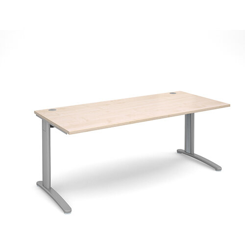 TR10 straight desk 1800mm x 800mm - silver frame, maple top TR10 straight desk 1800mm x 800mm - silver frame, maple top