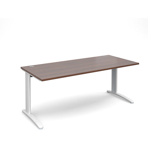 TR10 straight desk 1800mm x 800mm - white frame, walnut top TR10 straight desk 1800mm x 800mm - white frame, walnut top