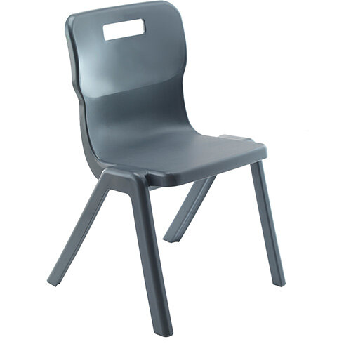 Titan One Piece Classroom Chair Size 2 310mm Seat Height (Ages: 4-6 Years) Charcoal T2-C - 20 Year Guarantee