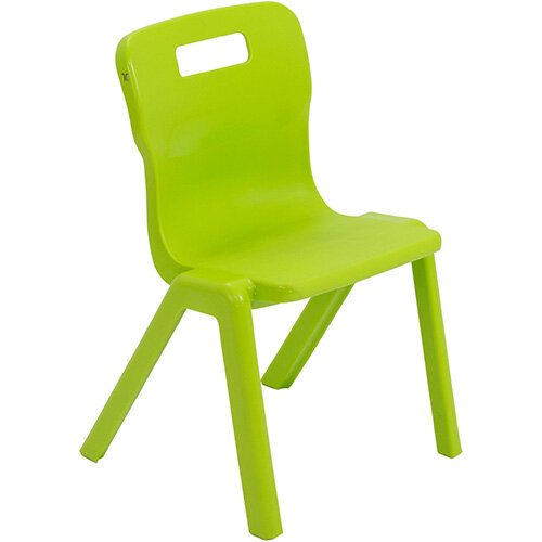 Titan One Piece Classroom Chair Size 2 310mm Seat Height (Ages: 4-6 Years) Lime T2-L - 20 Year Guarantee