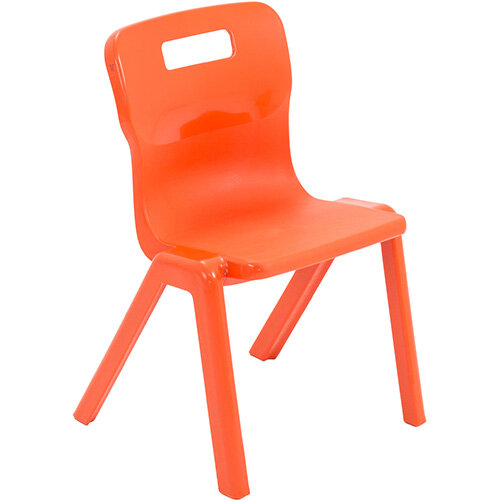 Titan One Piece Classroom Chair Size 2 310mm Seat Height (Ages: 4-6 Years) Orange T2-O - 20 Year Guarantee