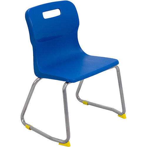 Titan Skid Base Classroom Chair Size 3 350mm Seat Height (Ages: 6-8 Years) Blue T23-B - 5 Year Guarantee